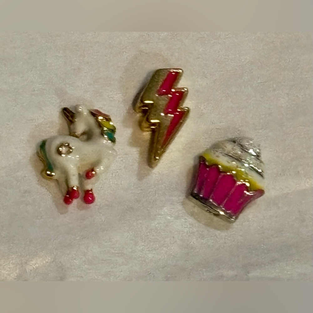 💜 BOGO Origami Owl Charms - Unicornn, Lightening Bolt, and Cupcake